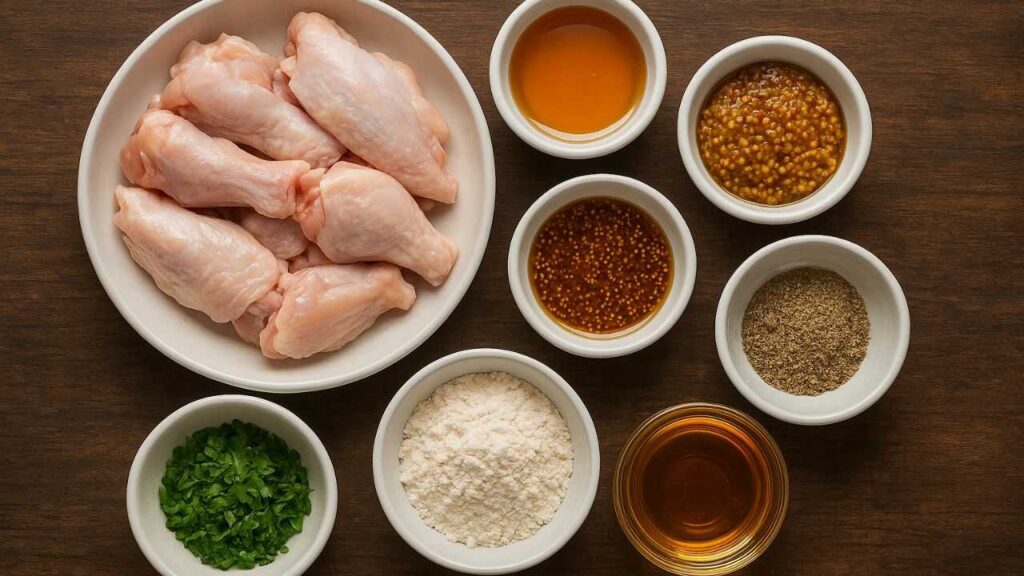 Інгредієнти для приготування курячих крилець